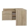 Scrivania angolare moderna con 3 cassetti rovere chiaro SCT7