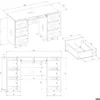 Scrivania moderna 130 cm con libreria bianco opaco SCT12