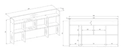 Scrivania moderna 130 cm con libreria bianco opaco SCT12