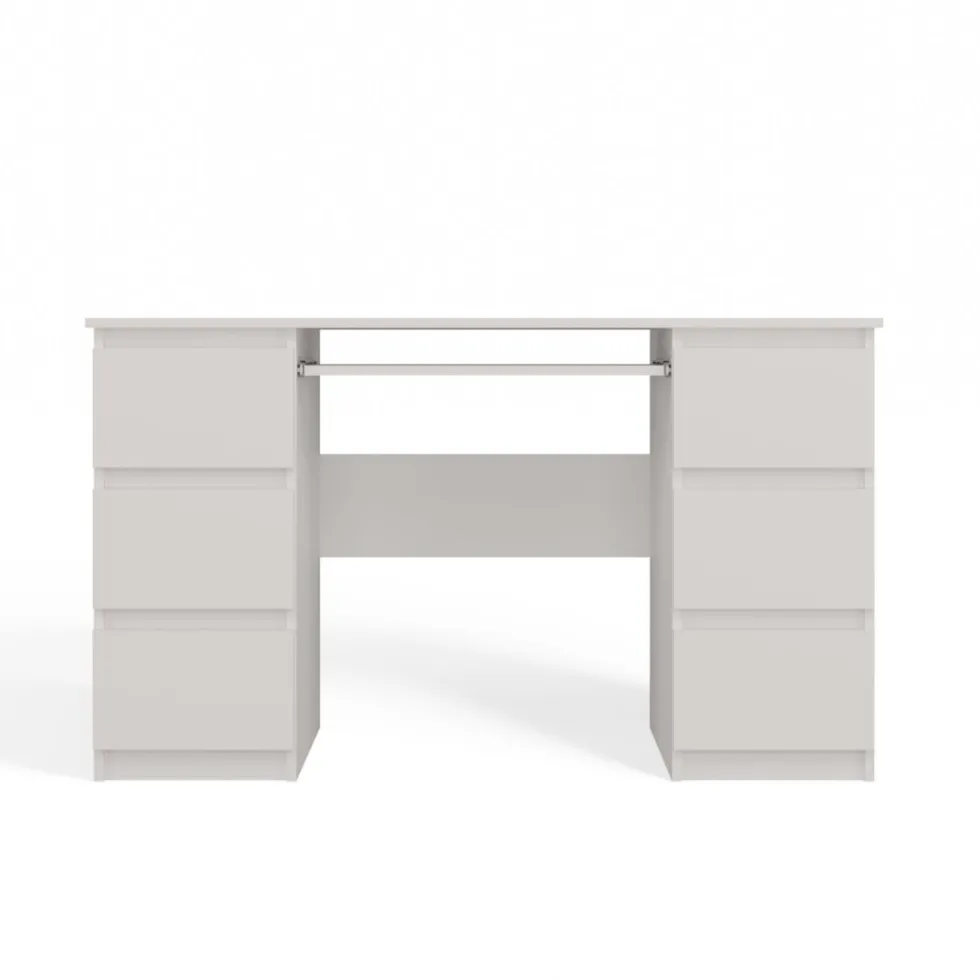 Scrivania moderna con cassetti 130x76x51 cm bianca SCT2