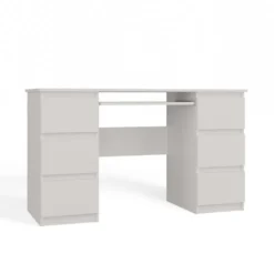 Scrivania moderna con cassetti 130x76x51 cm bianca SCT2