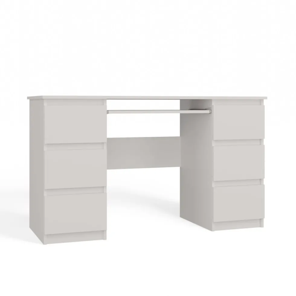 Scrivania moderna con cassetti 130x76x51 cm bianca SCT2