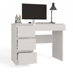Scrivania moderna con 4 cassetti 98x76x51 cm bianco opaco SCT4