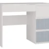 Scrivania moderna con 4 cassetti 98x76x51 cm bianca e azzurra SCT4