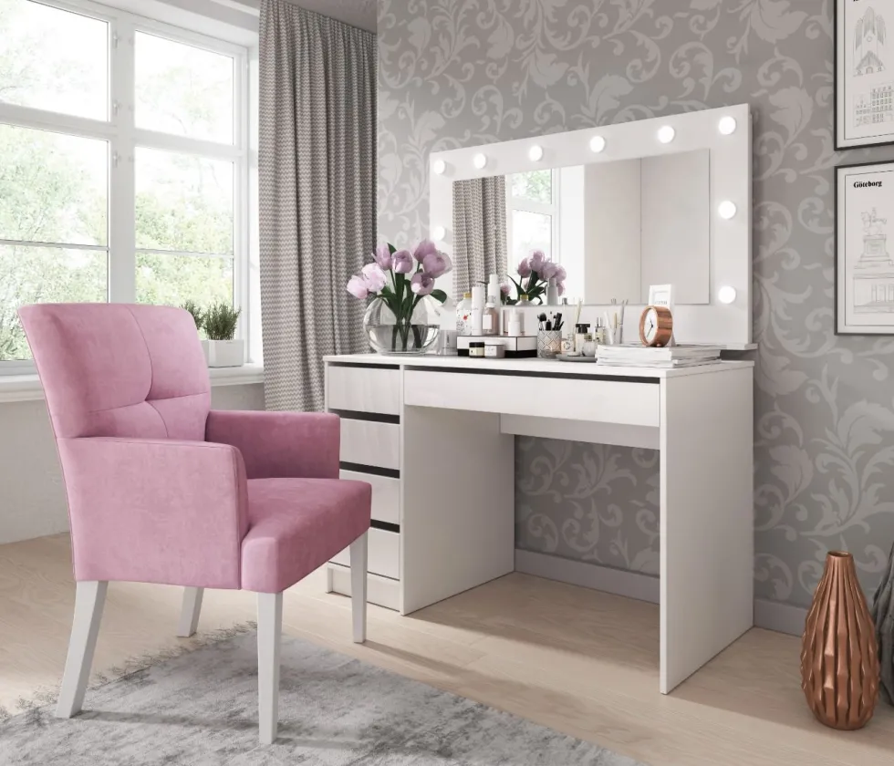 Scrivania moderna 120x75cm bianco lucido SCLK1