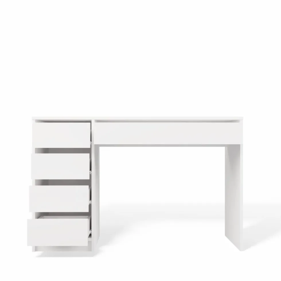 Scrivania moderna 120x76.5 cm con cassetti bianco opaco SCT19