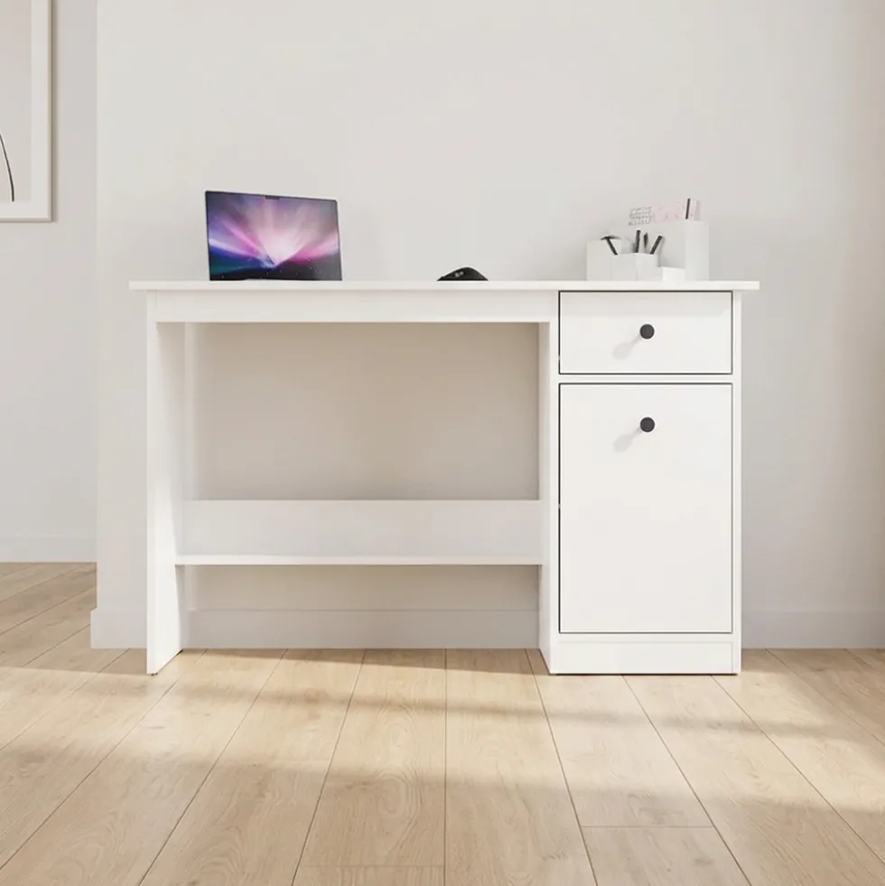 Scrivania moderna 120x75x45 cm con anta bianco opaco SCT21