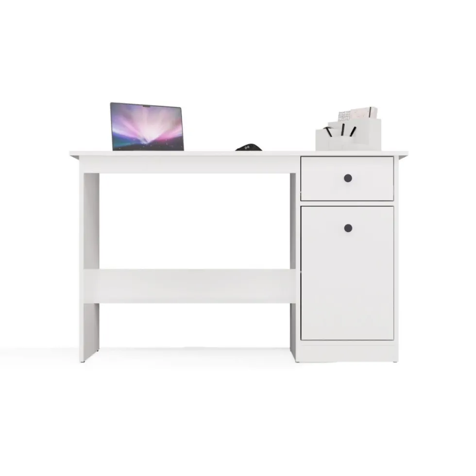 Scrivania moderna 120x75x45 cm con anta bianco opaco SCT21
