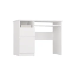 Scrivania piccola 98,5 cm con anta e cassetto bianco SCT11
