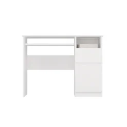 Scrivania piccola 98,5 cm con anta e cassetto bianco SCT11