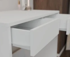 Scrivania piccola salvaspazio 81x80 cm con 2 cassetti bianco opaco SCT13