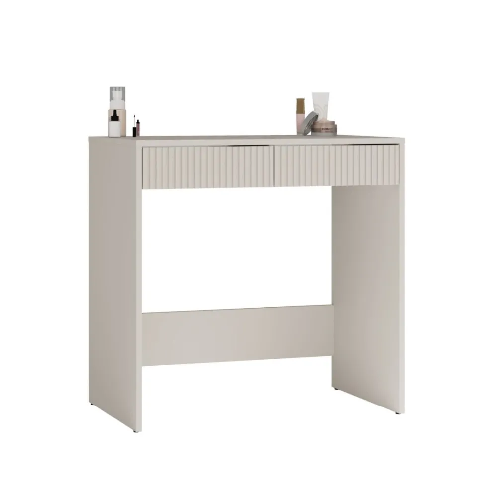Scrivania piccola salvaspazio 80x81 cm con cassetti decorati beige cashmere SCT14