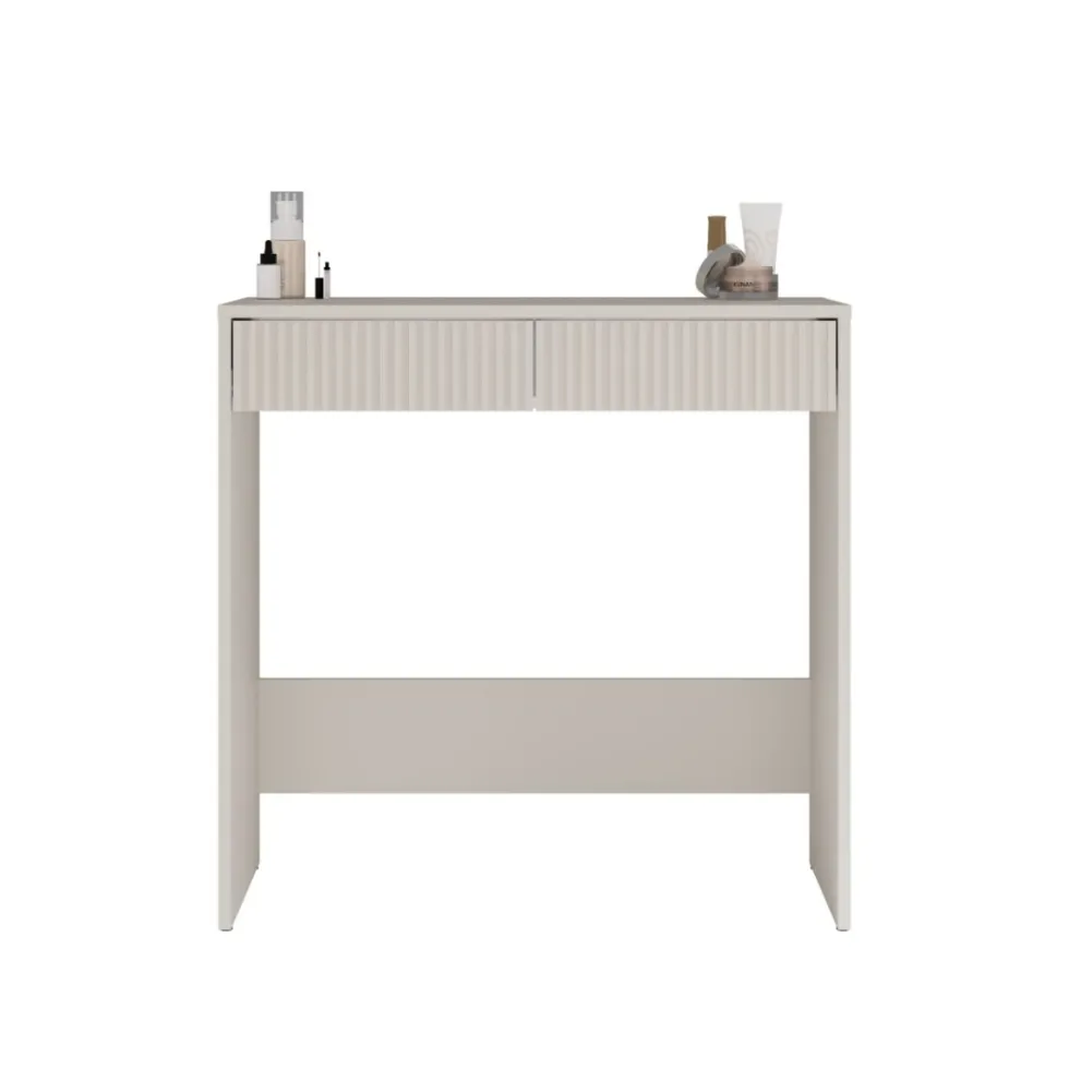 Scrivania piccola salvaspazio 80x81 cm con cassetti decorati beige cashmere SCT14