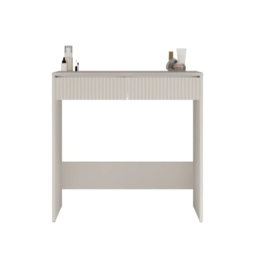 Scrivania piccola salvaspazio 80x81 cm con cassetti decorati beige cashmere SCT14
