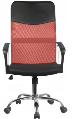Sedia da ufficio comoda con schienale alto rossa e nera ST4