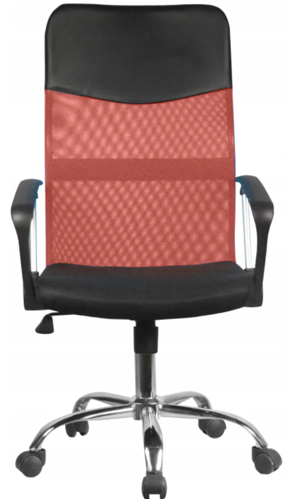 Sedia da ufficio comoda con schienale alto rossa e nera ST4
