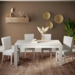 Sedia in ecopelle 46x99 cm bianco opaco SDL4