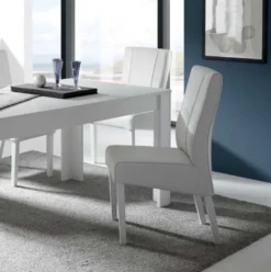 Sedia in ecopelle 46x99 cm bianco opaco SDL4