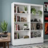 Set 2 Librerie Moderne 65x183x37 cm con cassetti bianco opaco LBT25