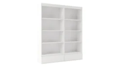 Set 2 Librerie Moderne 65x183x37 cm con cassetti bianco opaco LBT25