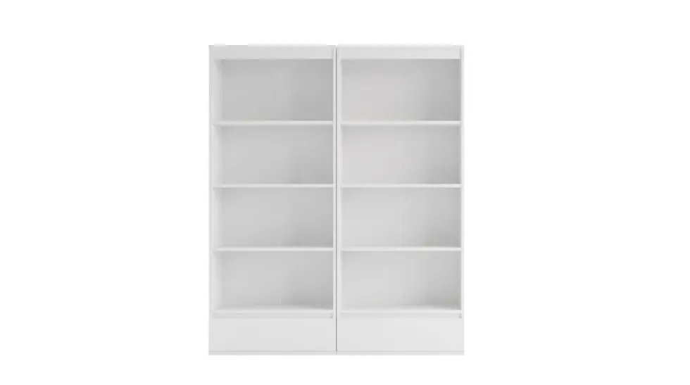 Set 2 Librerie Moderne 65x183x37 cm con cassetti bianco opaco LBT25