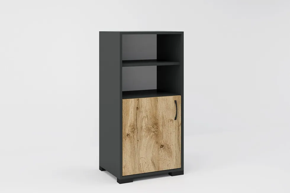 Set mobile ingresso con appendiabiti e specchio in rovere e grigio IG21