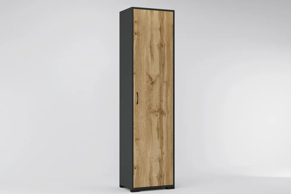 Set mobile ingresso con appendiabiti e specchio in rovere e grigio IG21