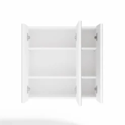 Specchio contenitore da bagno 60x60 cm con 3 ante con 6 ripiani bianco SPT2