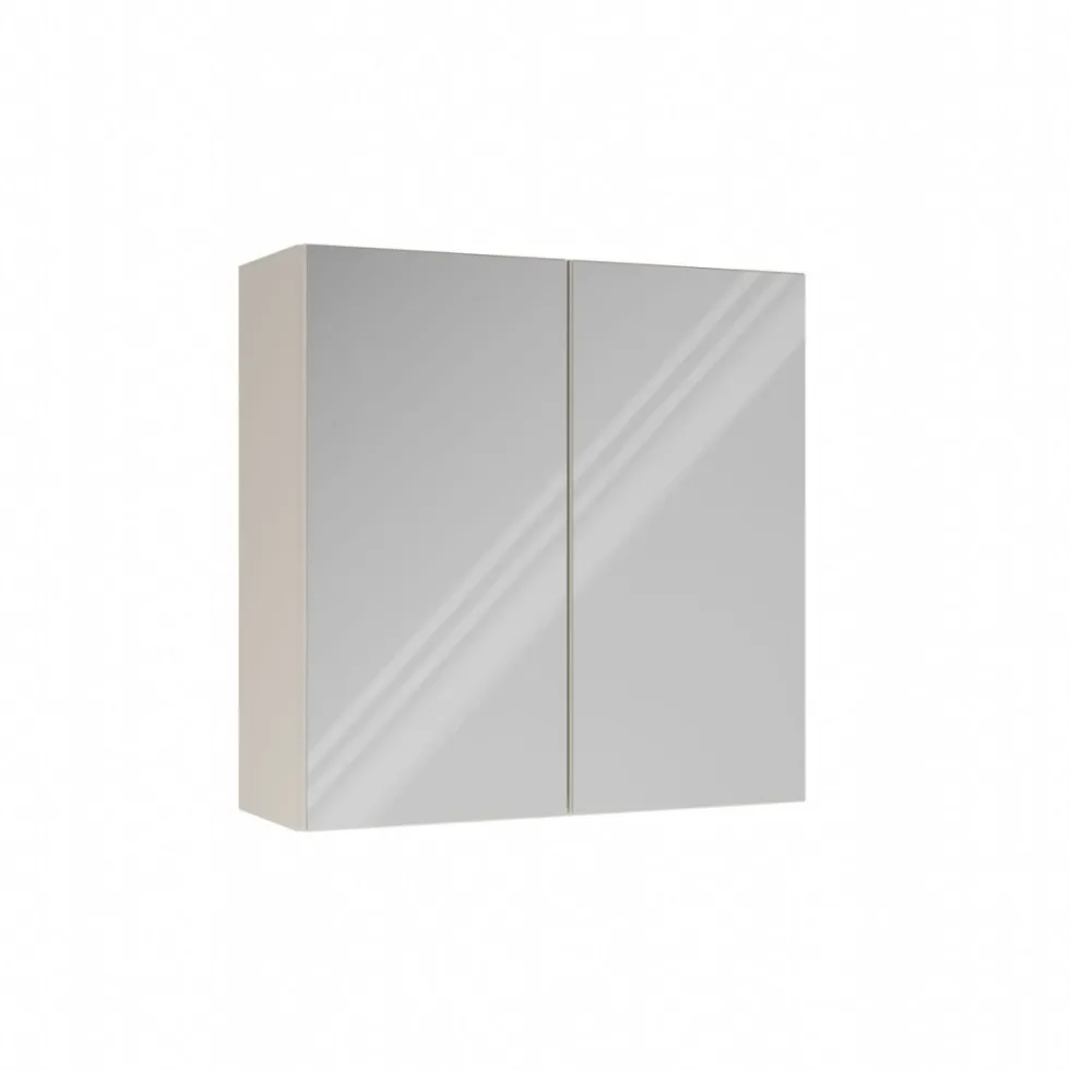 Specchio contenitore da bagno 60x60 cm con 2 ante beige cashmere SPT4