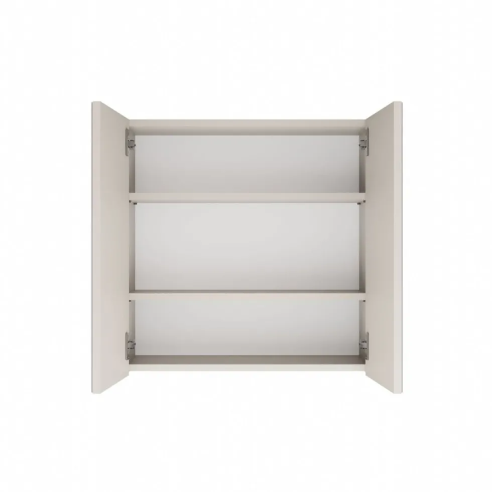 Specchio contenitore da bagno 60x60 cm con 2 ante beige cashmere SPT4