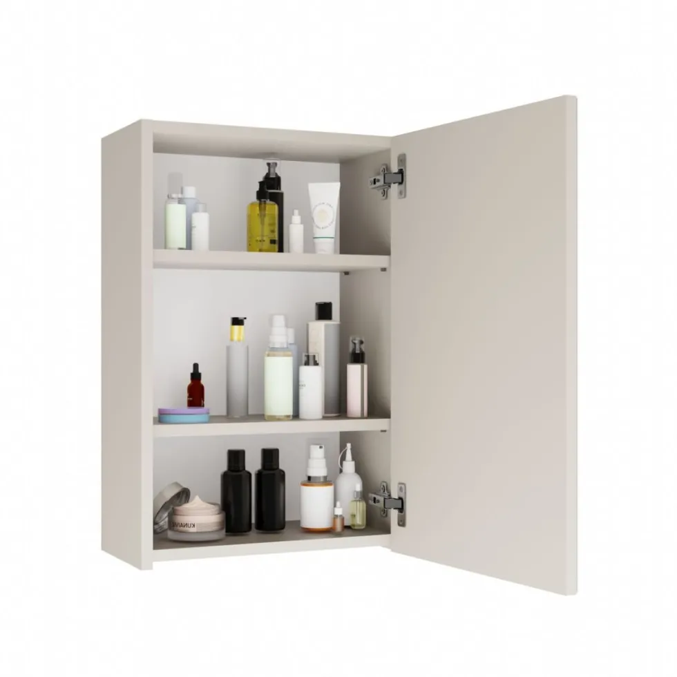 Specchio contenitore da bagno 40x60 cm con 3 ripiani interni beige cashmere SPT3
