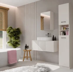 Specchio contenitore da bagno 40x60 cm con 3 ripiani interni beige cashmere SPT3