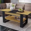 Tavolino da salotto allungabile quercia e nero 110x60 cm TU6