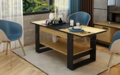 Tavolino da salotto allungabile quercia e nero 110x60 cm TU6