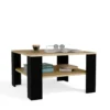 Tavolino da salotto moderno basso 68x68x40 rovere e nero TST17