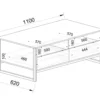 Tavolino da salotto moderno rovere chiaro e antracite TI15