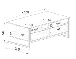 Tavolino da salotto moderno rovere chiaro e antracite TI15