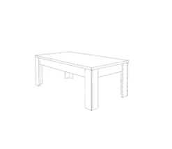 Tavolino da salotto moderno 122x45 cm rovere scuro TSL10