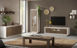 Tavolino da salotto moderno 122x45 cm rovere scuro TSL10