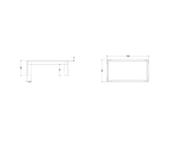 Tavolino da salotto moderno 122x45 cm rovere scuro TSL10