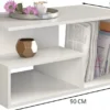 Tavolino da salotto moderno 91x51x43 cm con vani a giorno cemento TST4