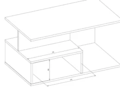Tavolino da salotto moderno 91x51x43 cm con vani a giorno cemento TST4