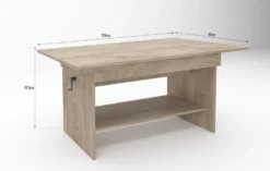 Tavolino da salotto regolabile in rovere chiaro TG13