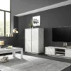Tavolino da salotto 122x65 basso design marmorizzato marmo bianco TSL5