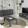 Tavolino da salotto 122x65 basso design marmorizzato marmo nero TSL5