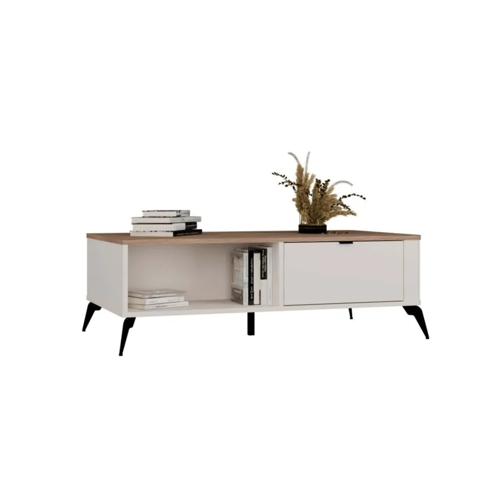 Tavolino da salotto 110X63X27 beige e rovere TST14