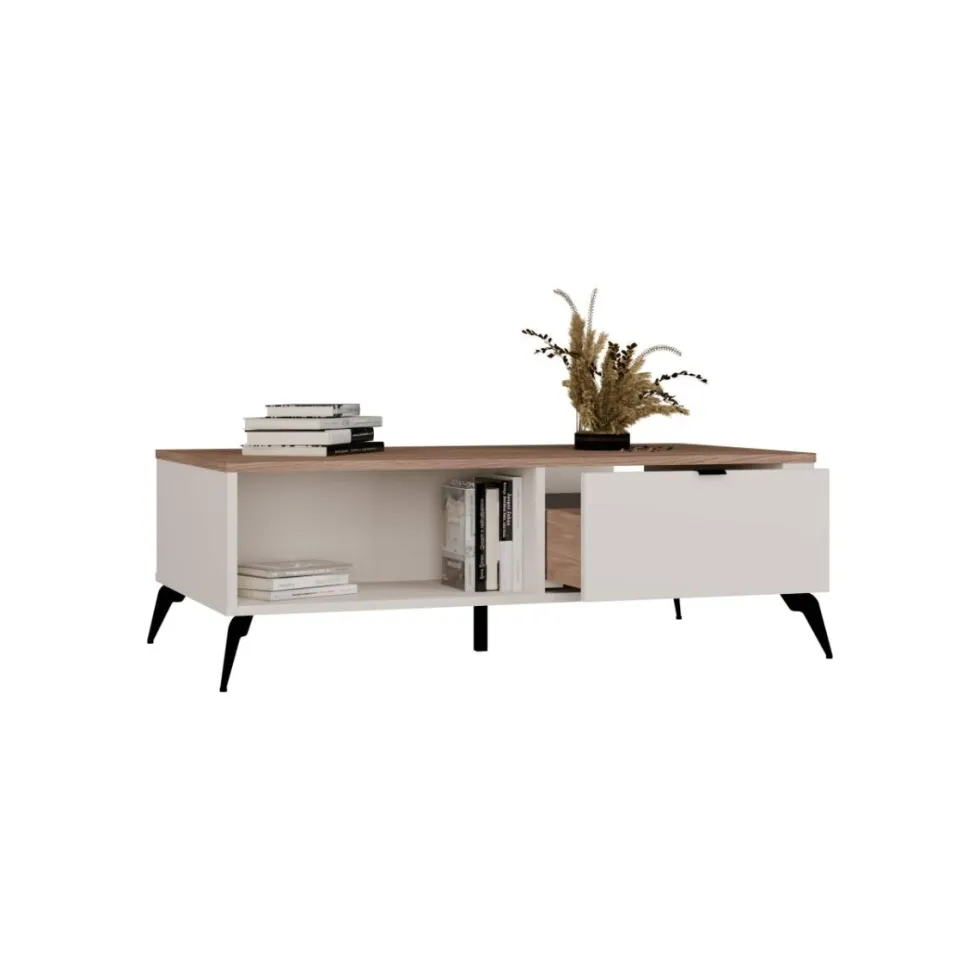 Tavolino da salotto 110X63X27 beige e rovere TST14