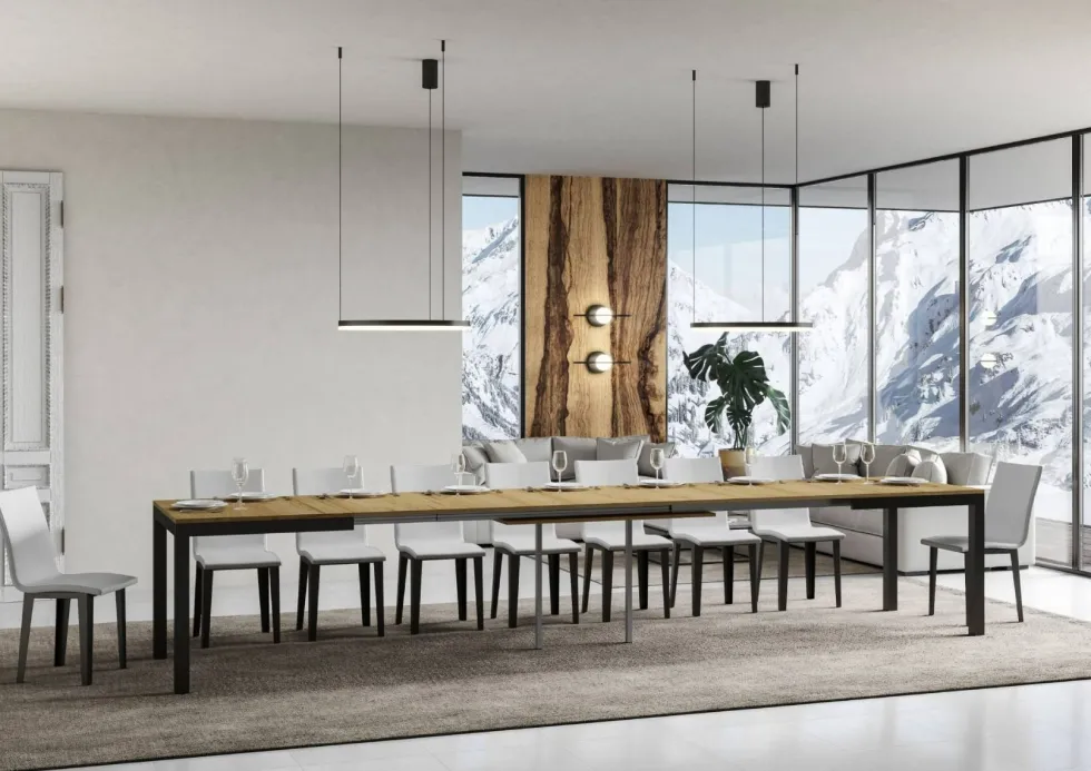Tavolo allungabile 90×180 Telaio Antracite EVRD 180