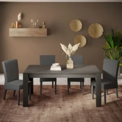 Tavolo da cucina allungabile 137x90 cm grafite TCL23