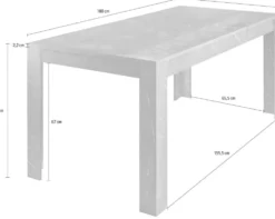 Tavolo da cucina 180x90 fisso design marmorizzato marmo bianco TCL11